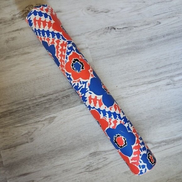 Vintage Wall Paper Flower Power Red Blue Houndstooth 60s 70s Wallpaper Roll - Picture 1 of 10